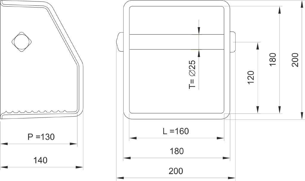 Pocket rung with short handle STKSK