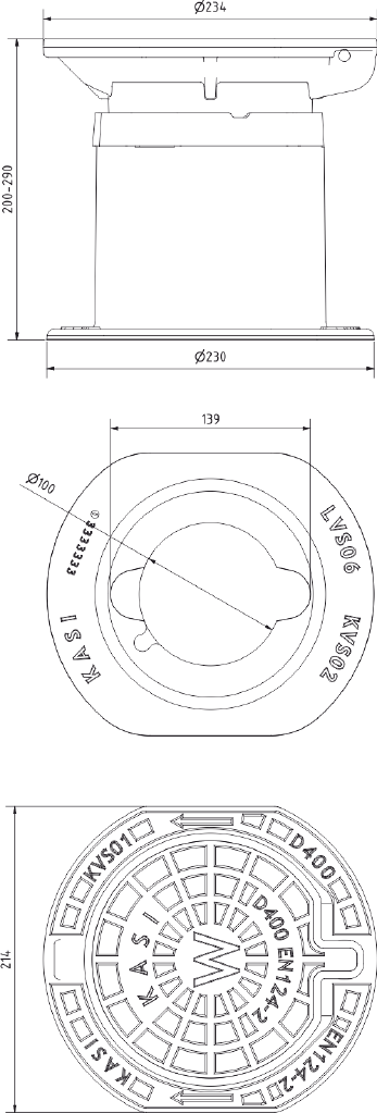 Gate valve surface box KVS02